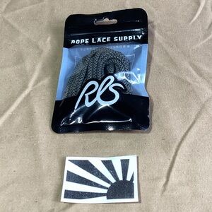 Rope Lace Supply Round Reflective Black Gray 42 inch